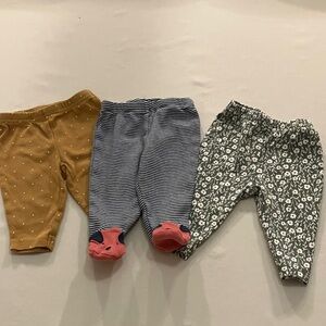 Carter's Kids Leggings Trio - Mustard, Navy, Gray Floral